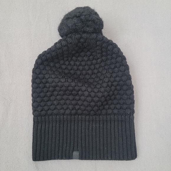 Lululemon Bubble Knit Pom Beanie Black Wool Blend LW9DSQS One‎ Size OS - Picture 1 of 6
